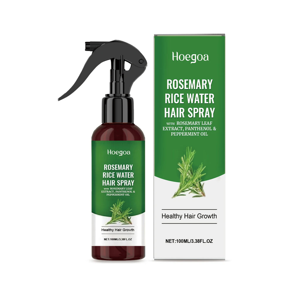 Rosemary Rice Water Hair Growth Spray for Damaged Frizzy Hair