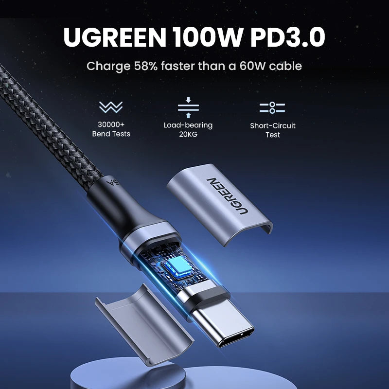 100W USB-C to USB-C Fast Charging and Data Sync Cable