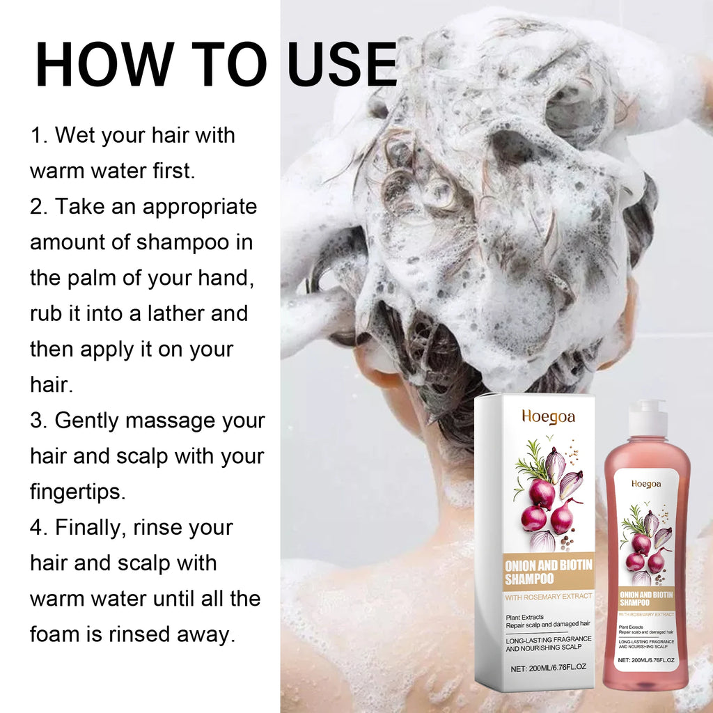 Onion and Biotin Shampoo for Hair Growth and Scalp Repair