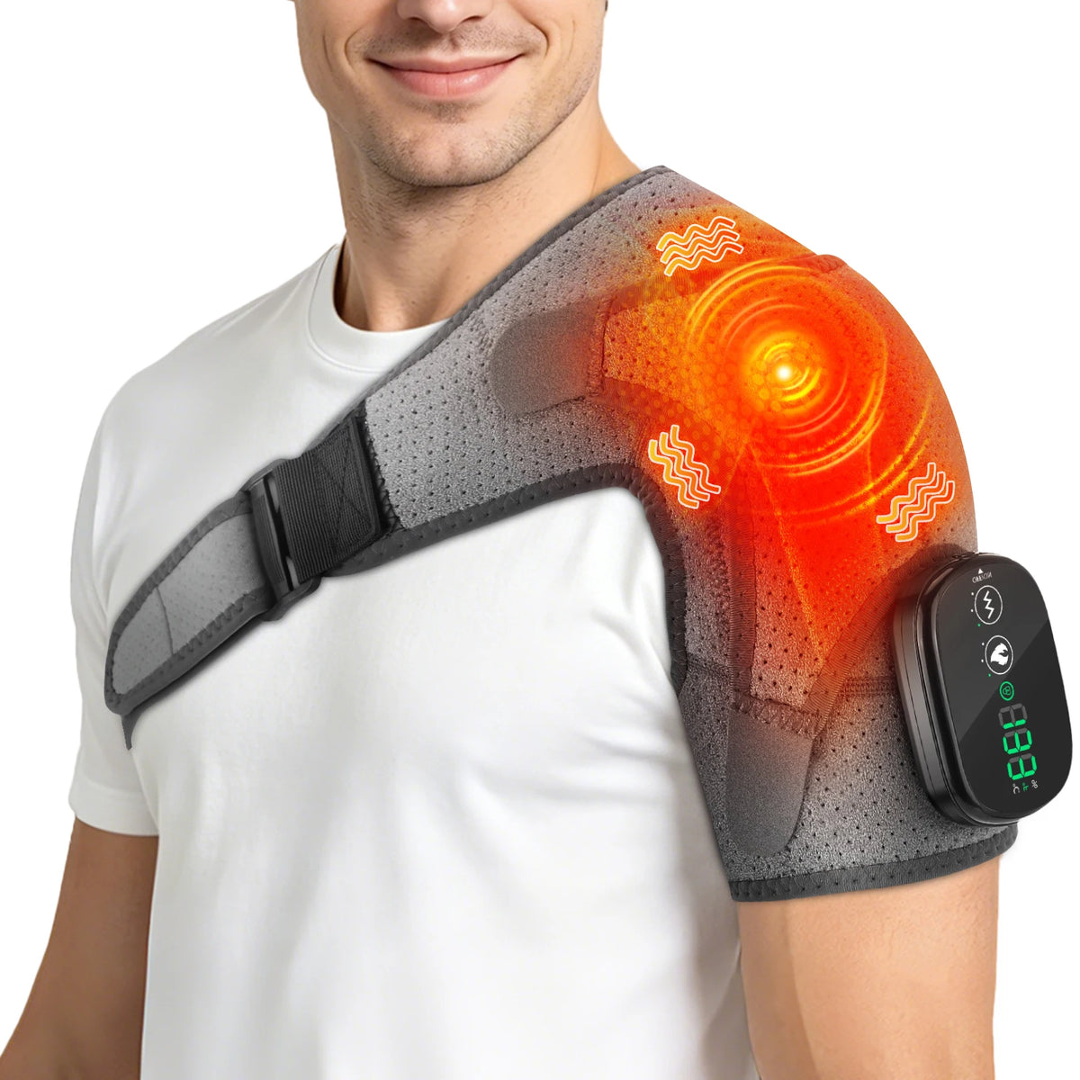 Cordless Heated Shoulder Massage Wrap with Vibration