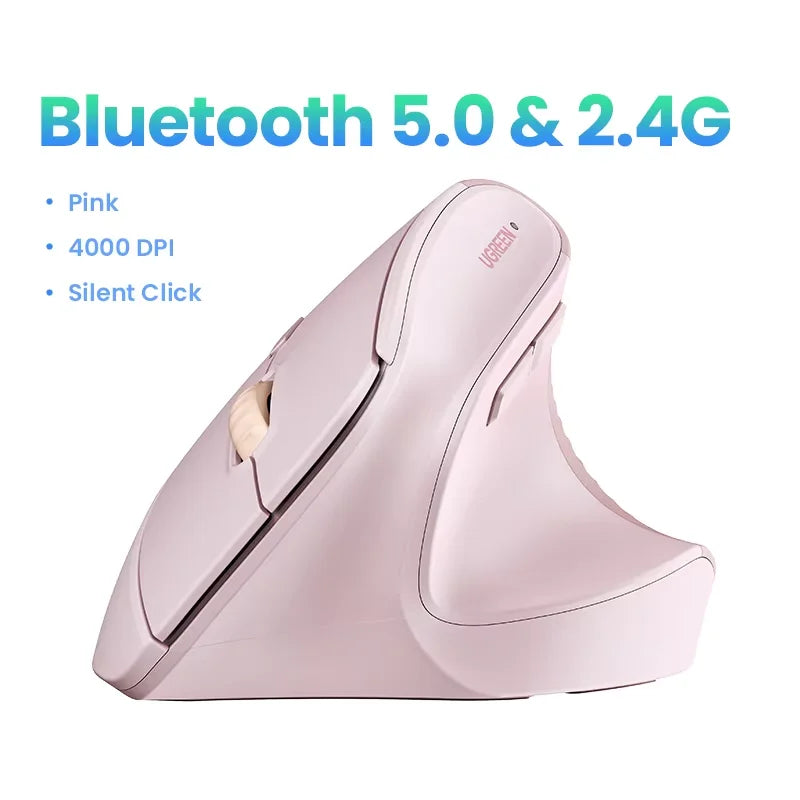 Ergonomic Vertical Wireless Mouse with 4000 DPI