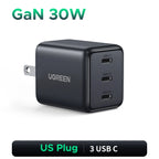 30W GaN Fast Wall Charger with 3 USB-C Ports