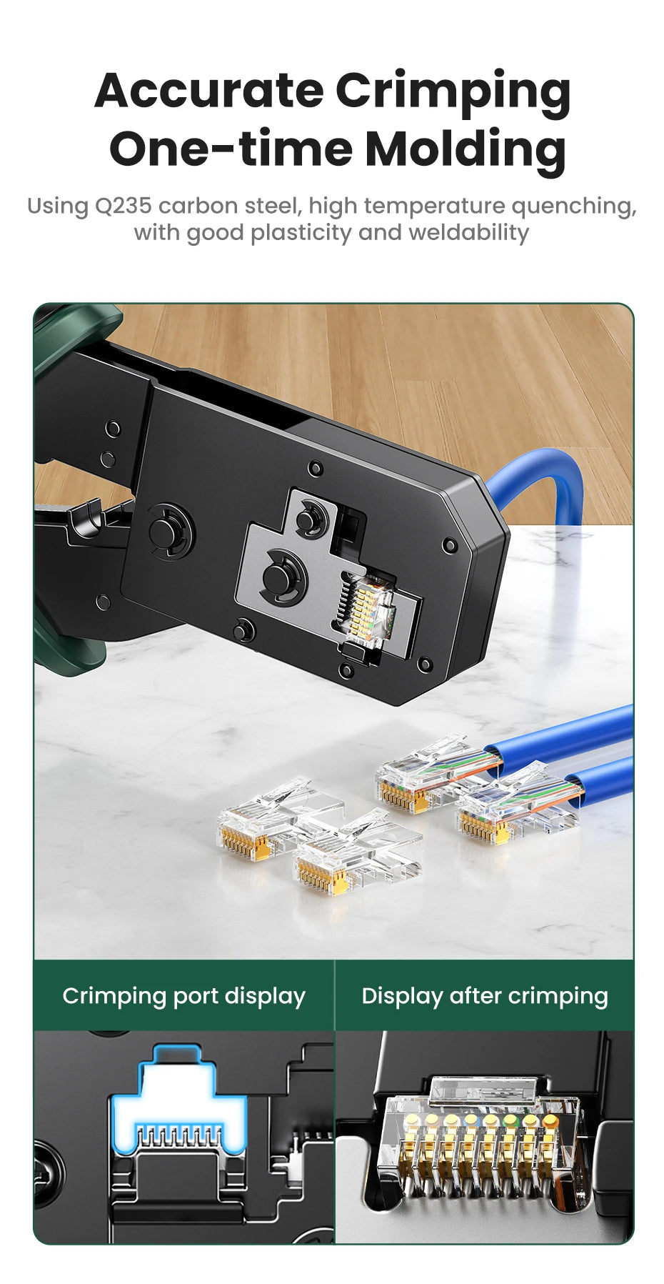 Multifunctional Ethernet Cable Crimper for RJ45 and RJ12 Connectors