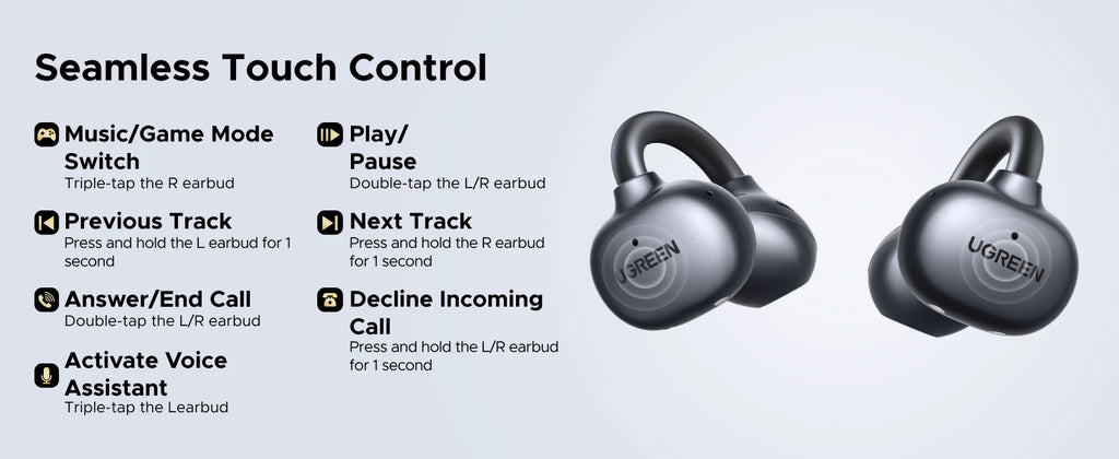 Open-Ear Bluetooth 6.0 Wireless Clip-On Earbuds