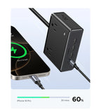 8-in-1 Compact Desktop Power Strip with USB-C Fast Charger
