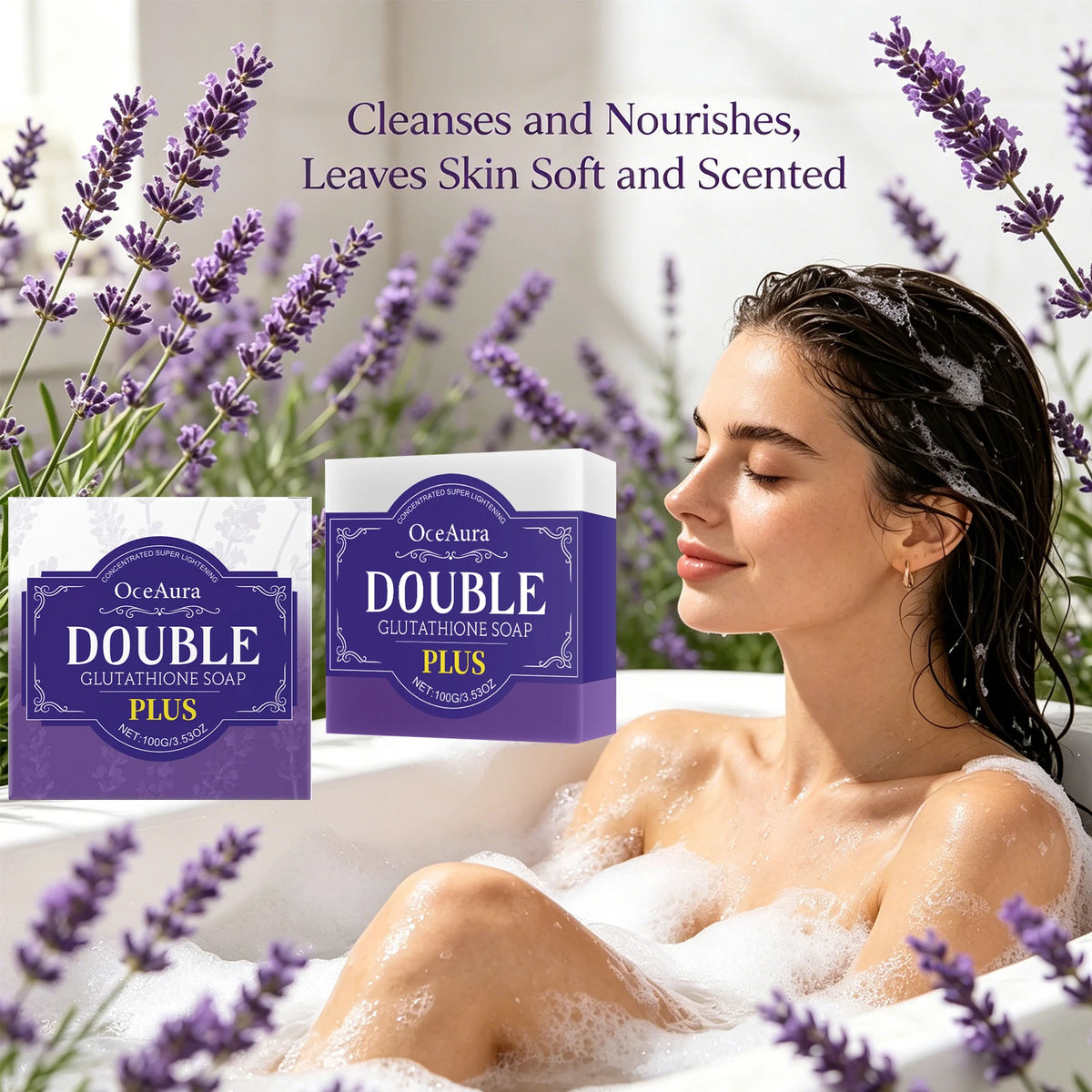 Lavender Cleansing Soap Bar for Oil Control and Soft Skin