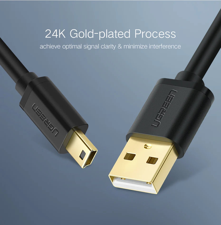 High-Speed Mini USB to USB Data Sync and Charging Cable - 16