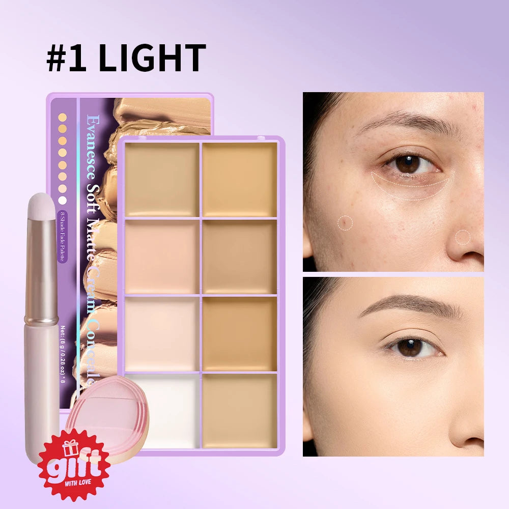 8-Shade Cream Concealer and Contouring Palette - 20