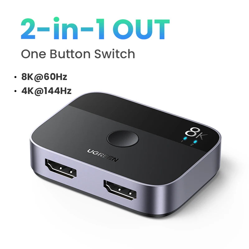 8K 60Hz HDMI 2.1 Switcher 2 In 1 Out