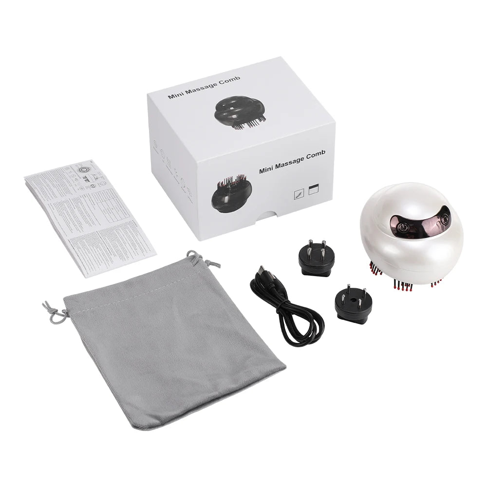 Electric Scalp Massager with Light Therapy and Oil Applicator
