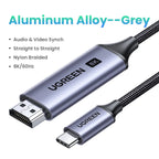4K 60Hz USB-C to HDMI Adapter Cable for Laptops and Smartphones