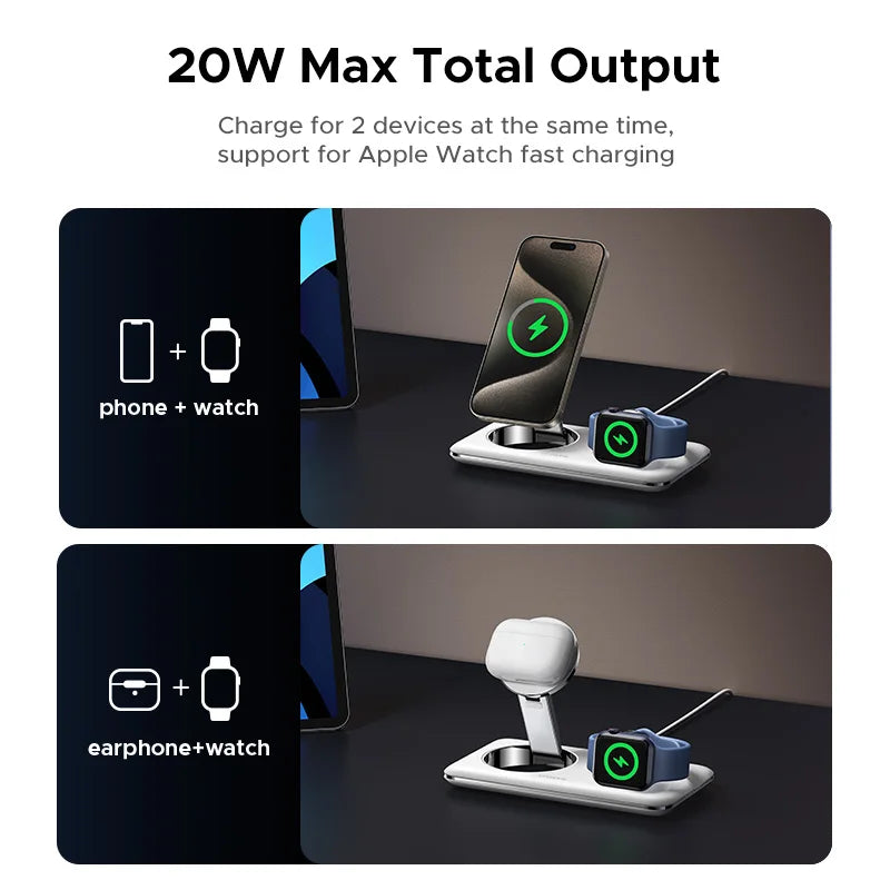 2-in-1 Magnetic Wireless Charging Station for iPhone and Earphones - 5
