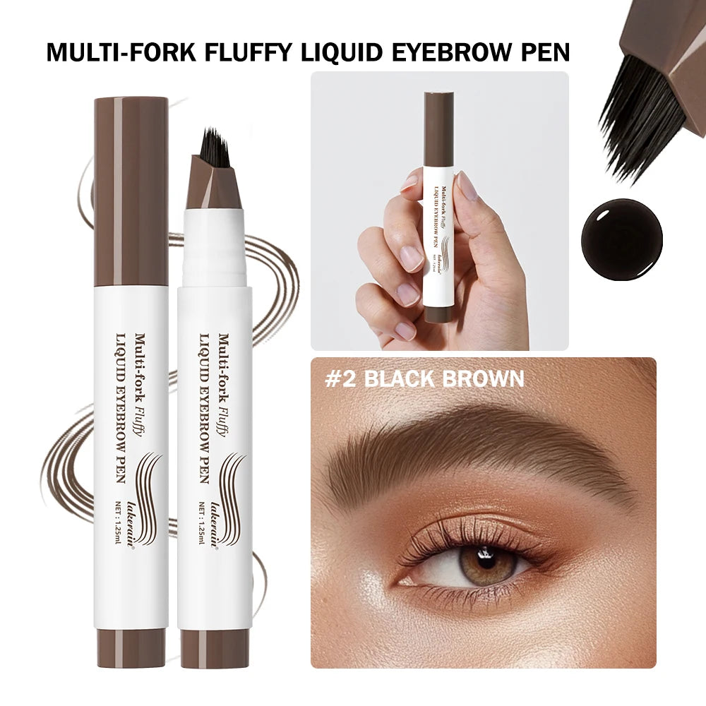Waterproof Multi-Fork Liquid Eyebrow Pen for Natural Brows - 25