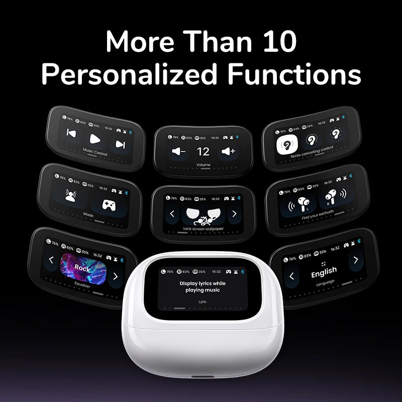Smart Touchscreen Noise Cancelling Wireless Earbuds with Bluetooth 5.4 - 4