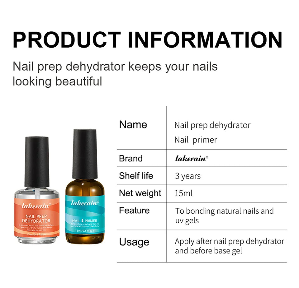 Nail Prep Dehydrator and Primer Set for Long-Lasting Manicures - 15