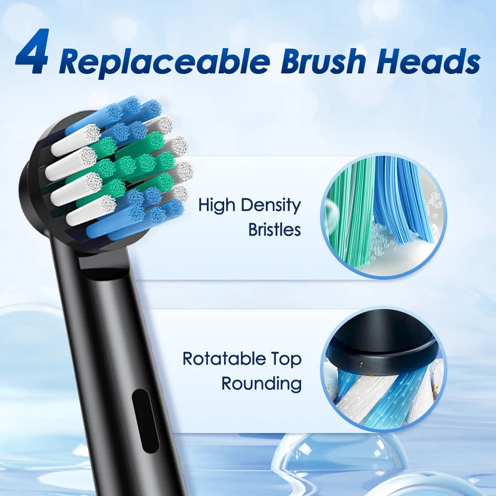 3D Rotating Electric Toothbrush for Adults with 5 Cleaning Modes