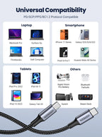100W USB-C to USB-C Fast Charging Cable for Laptops and Smartphones