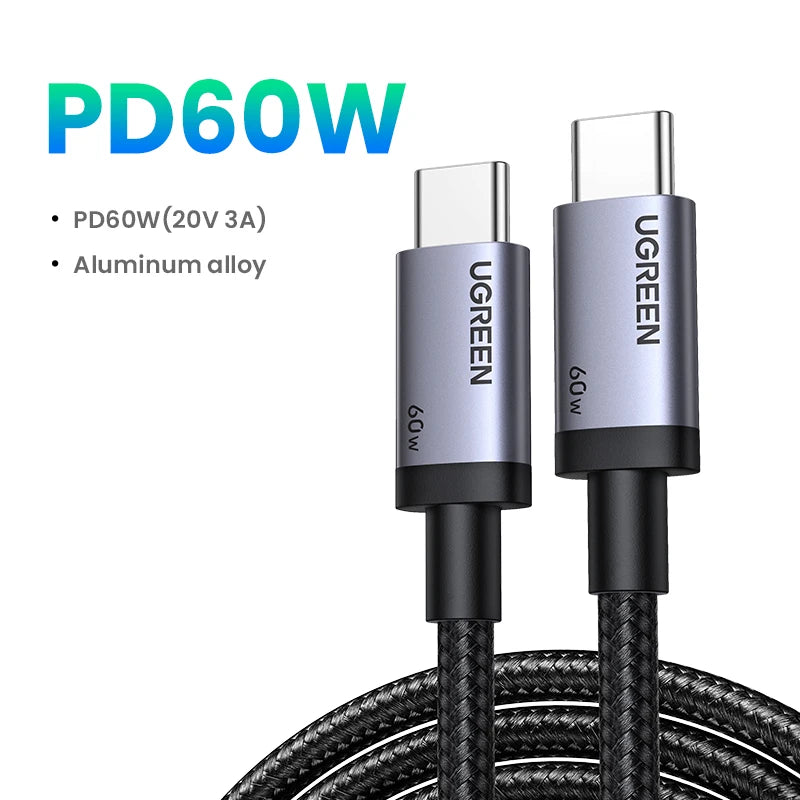 60W USB-C to USB-C Fast Charging and Data Sync Cable