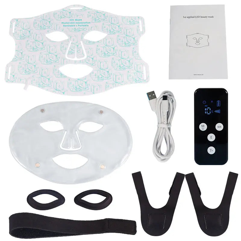 LED Red Light Therapy Face Mask with Cooling Gel Pack