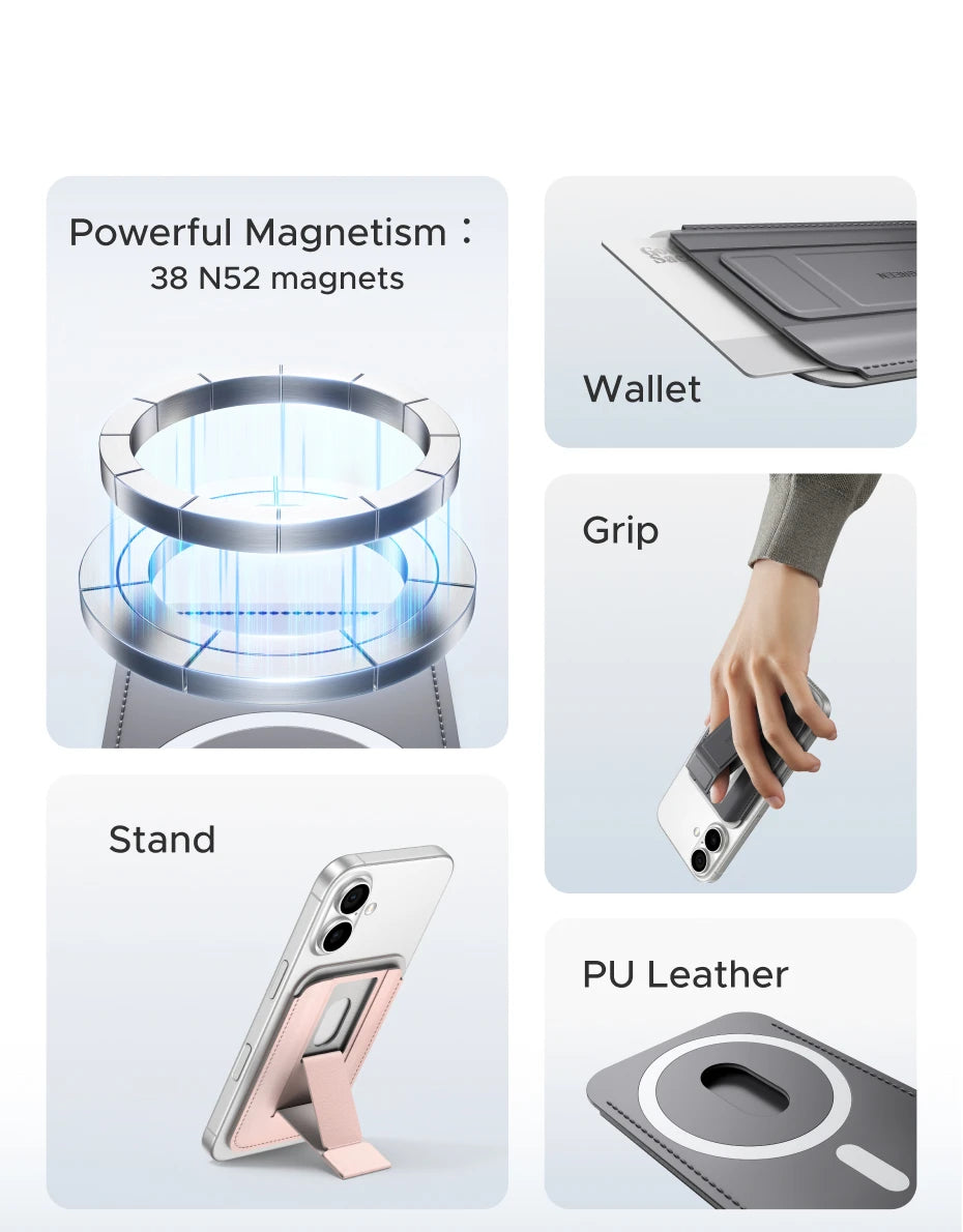 Magnetic Phone Wallet and Foldable Stand for MagSafe - 8