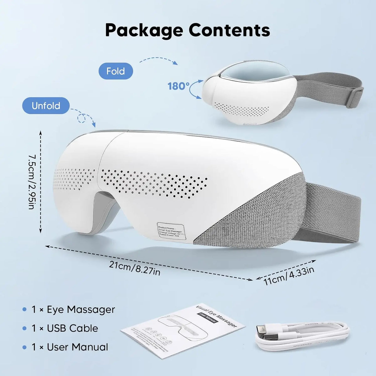 Rechargeable Airbag Eye Massager for Eye Strain and Relaxation