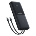 20000mAh Portable Power Bank with Integrated Fast Charging Cables