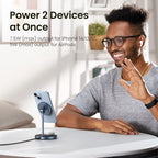 2-in-1 Magnetic Wireless Charging Stand for iPhone and Earbuds