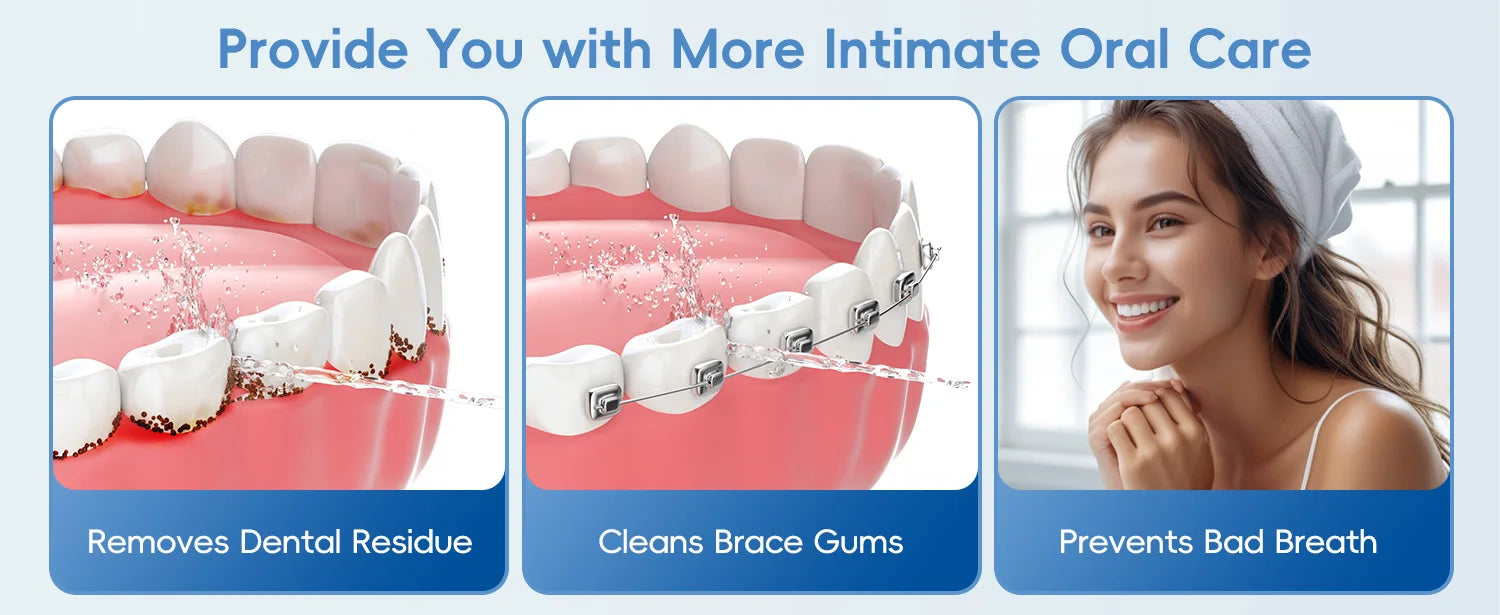 Portable Oral Irrigator and Sonic Toothbrush Dental Cleaning Kit - 7