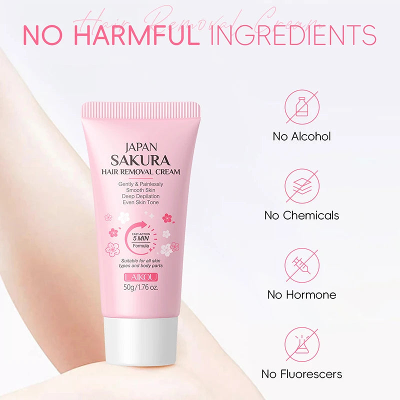 Painless Gentle Hair Removal Cream for Sensitive Body Areas - 3