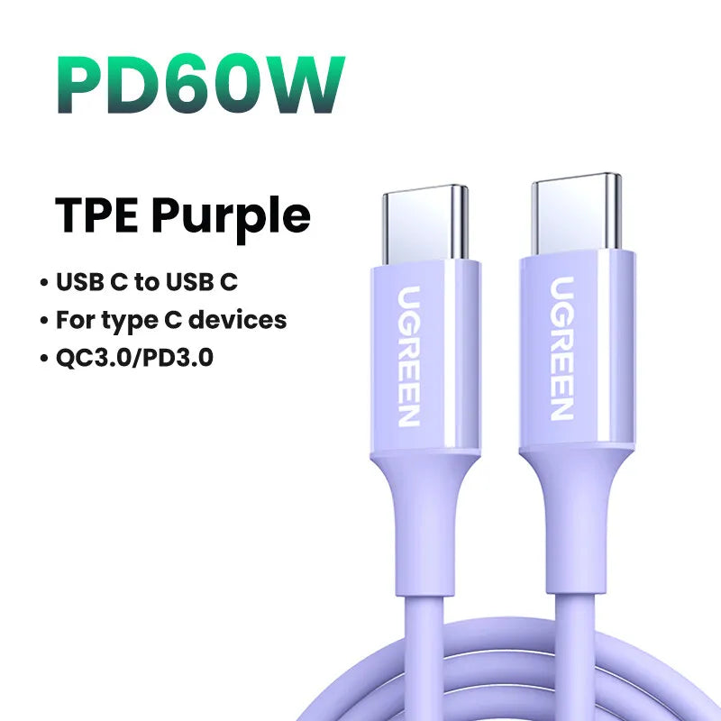 60W USB-C to USB-C Fast Charging Data Cable