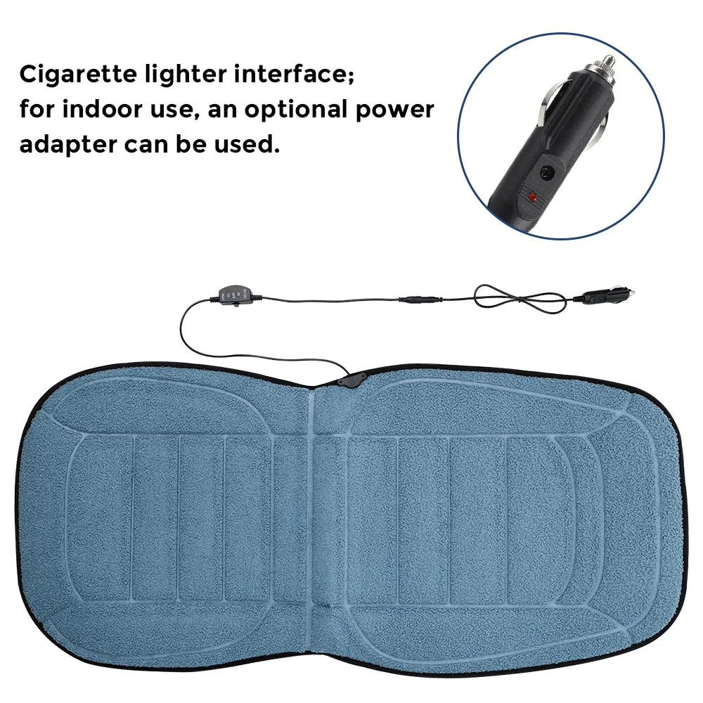 Heated Faux Lambswool Car Seat Cushion for Winter