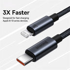 20W USB-C to Lightning Fast Charging Data Cable