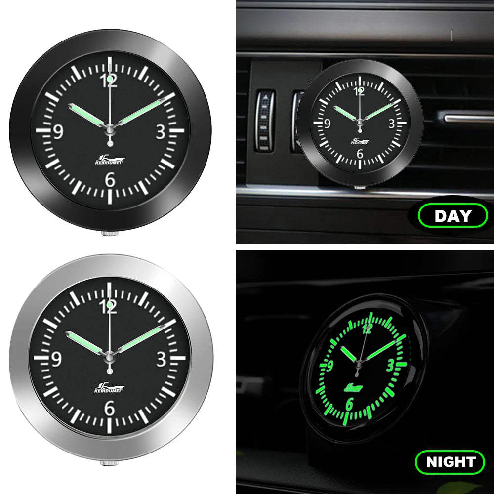 Luminous Quartz Analog Clock for Car Dashboard Boat and Bike