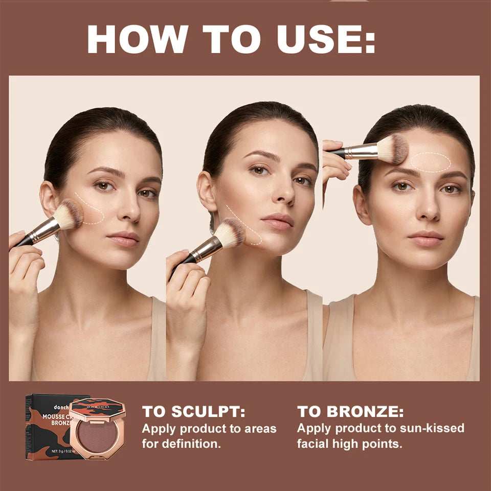 Cream Mousse Bronzer for Face Sculpting and Contouring