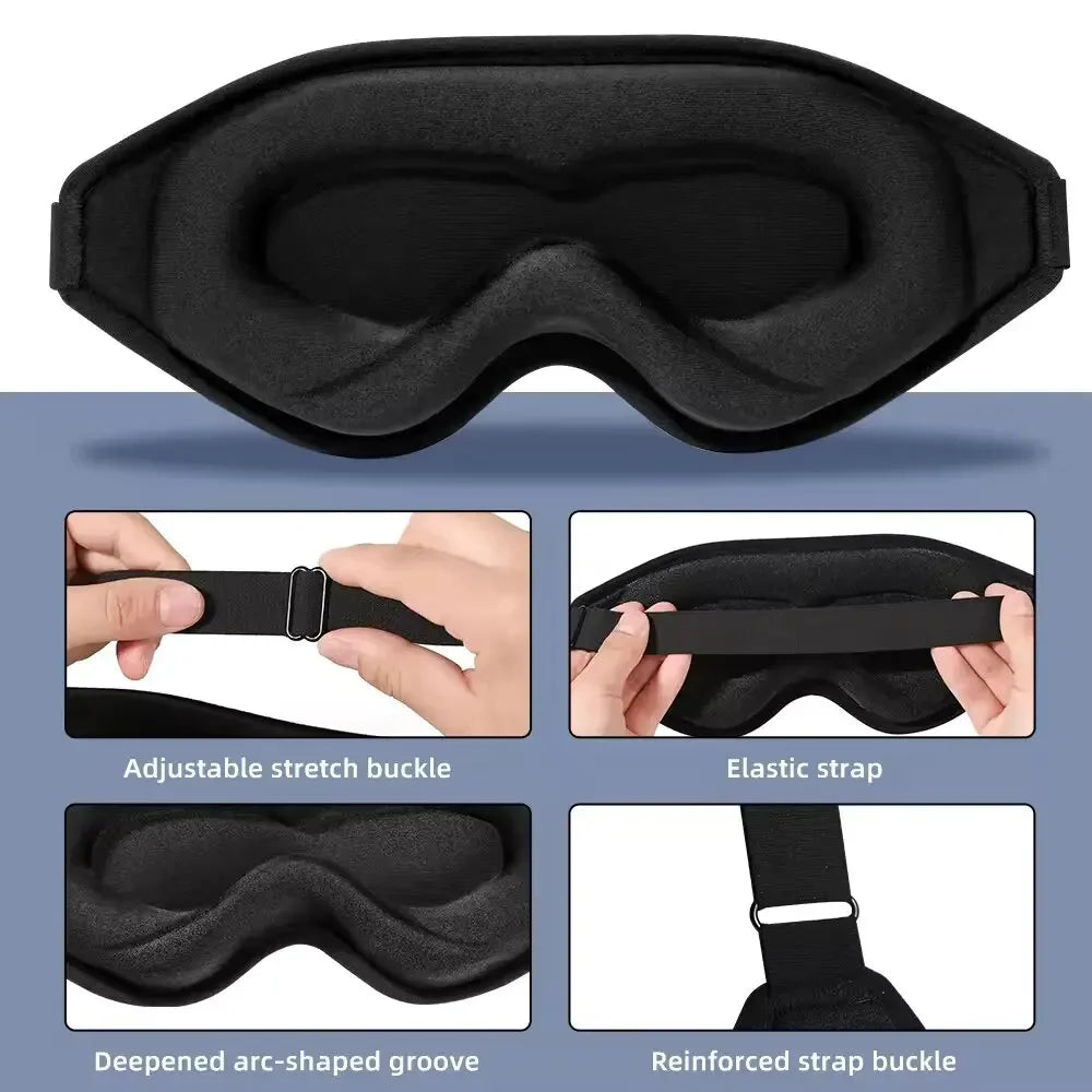 3D Contoured Memory Foam Sleep Mask for Total Light Blocking - 3