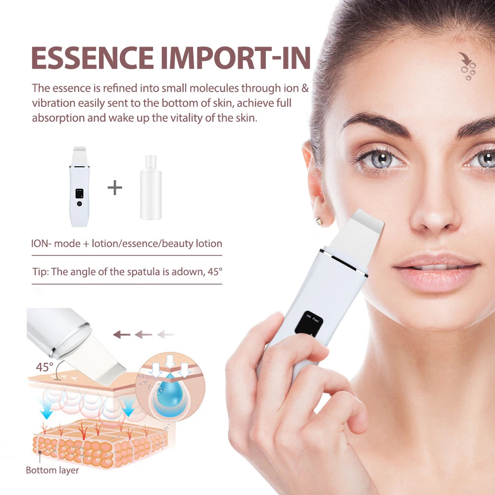 Ultrasonic Facial Skin Scrubber and Pore Cleaner
