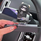 Skateboarding Bear Car Dashboard Ornament with Parking Number Plate