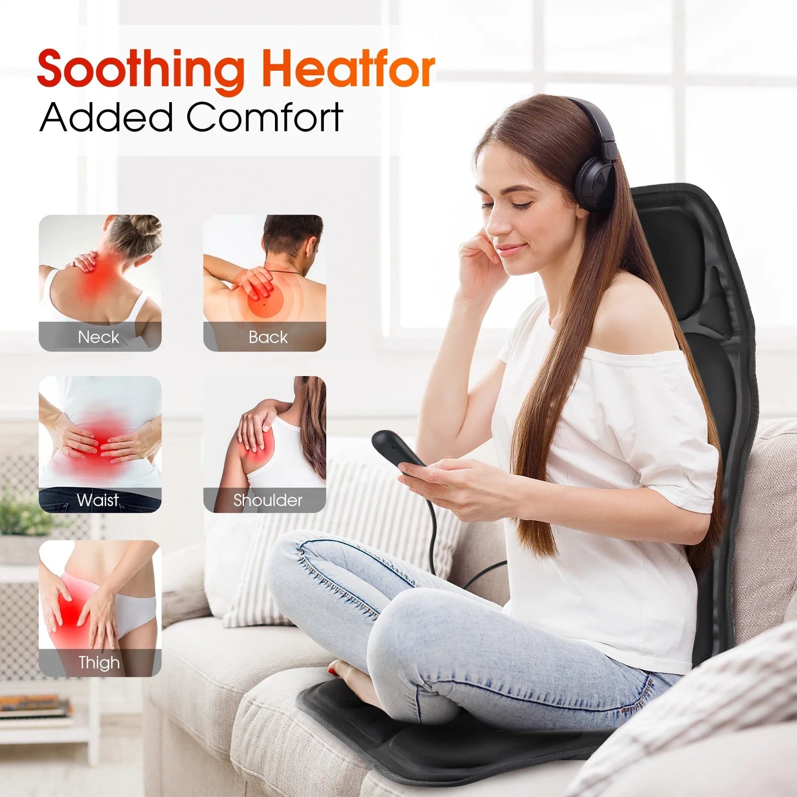 Full-Body Electric Heated Massage Chair Cushion - 3