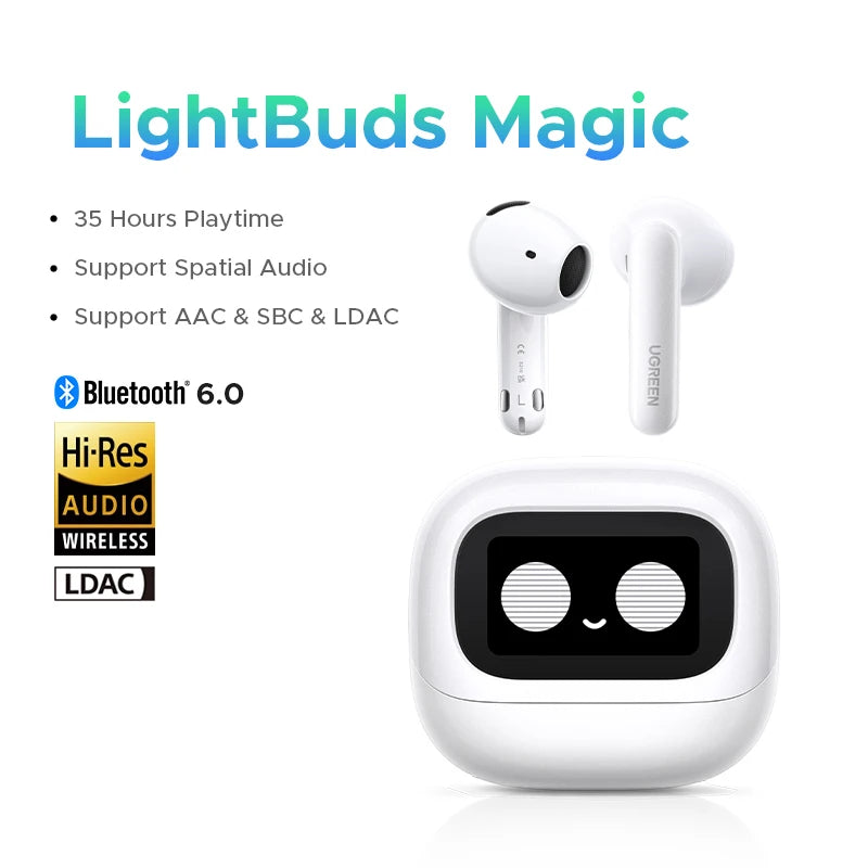 Wireless Noise Cancelling Earbuds with Smart LCD Touch Case
