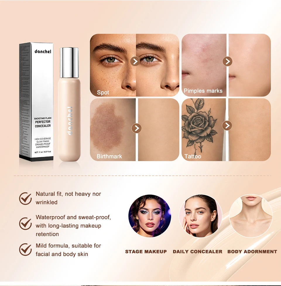 Full Coverage Waterproof Liquid Concealer for Face and Body - 10