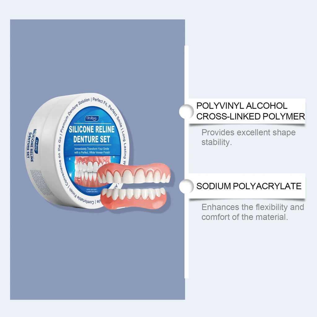 Flexible Silicone Denture Reline and Cosmetic Smile Kit