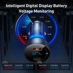 65W Dual Port Fast Car Charger with Voltage Display