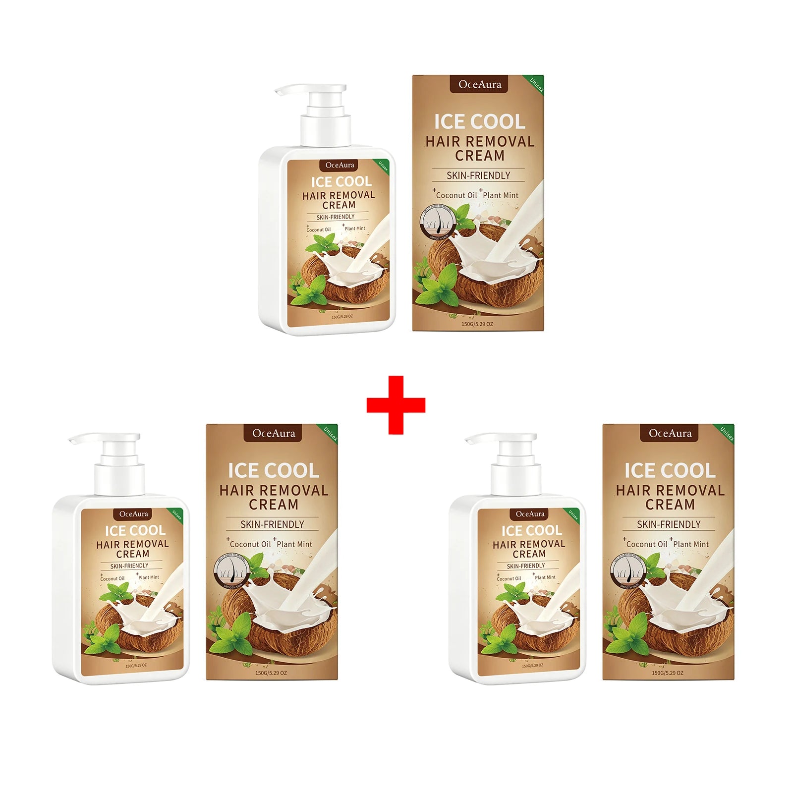 Ice Cool Painless Hair Removal Cream for Face and Body - 20