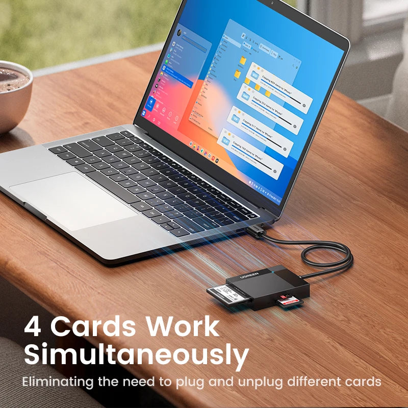 4-in-1 USB 3.0 Memory Card Reader for SD TF CF and MS Cards