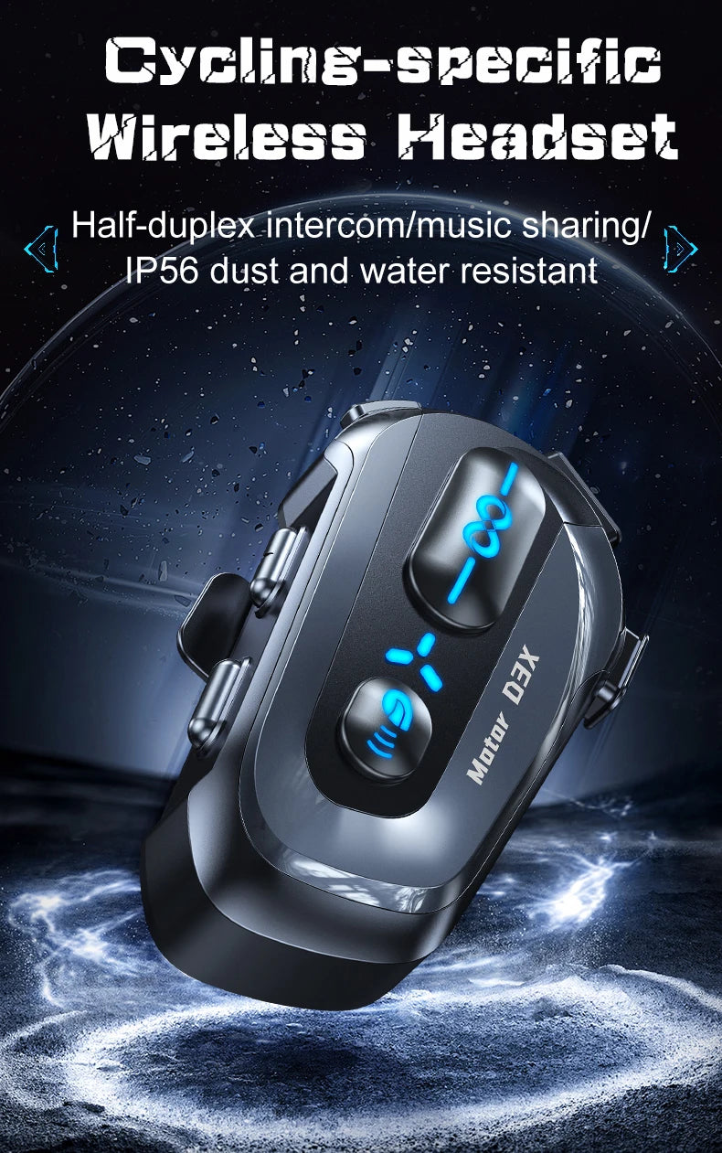 Bluetooth 5.4 Motorcycle Helmet Intercom Headset