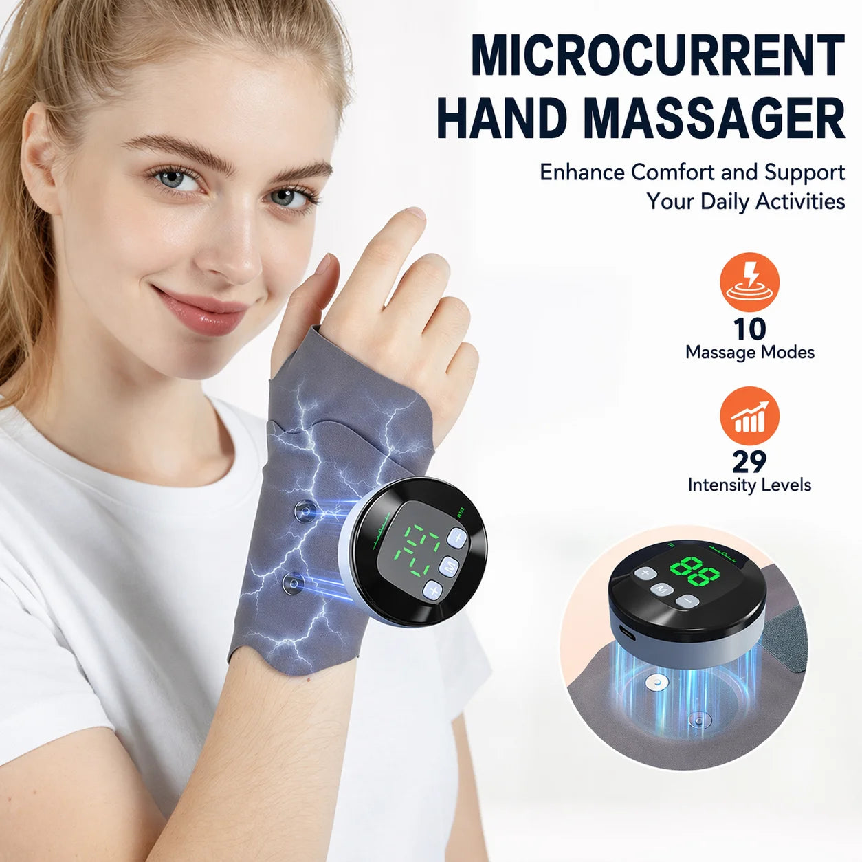 Microcurrent Wrist Massager Band with Adjustable Intensity - 7
