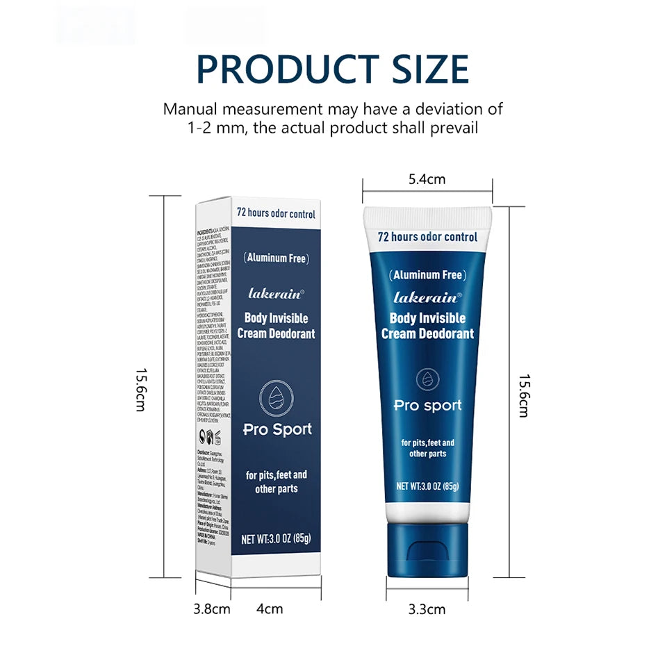 All-Over Invisible Cream Deodorant for 72-Hour Odor Protection