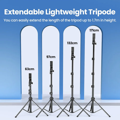 1.7m Extendable Aluminum Phone Tripod with Bluetooth Remote