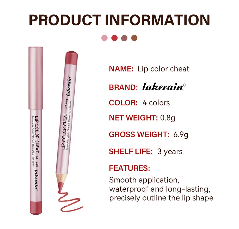 Waterproof Matte Lip Liner Pencil Set - 16