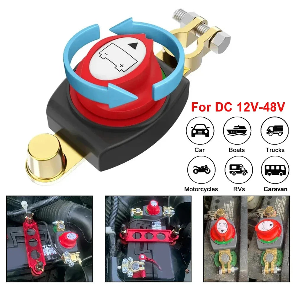 12V-48V Battery Disconnect Rotary Switch for Car RV Boat and Truck
